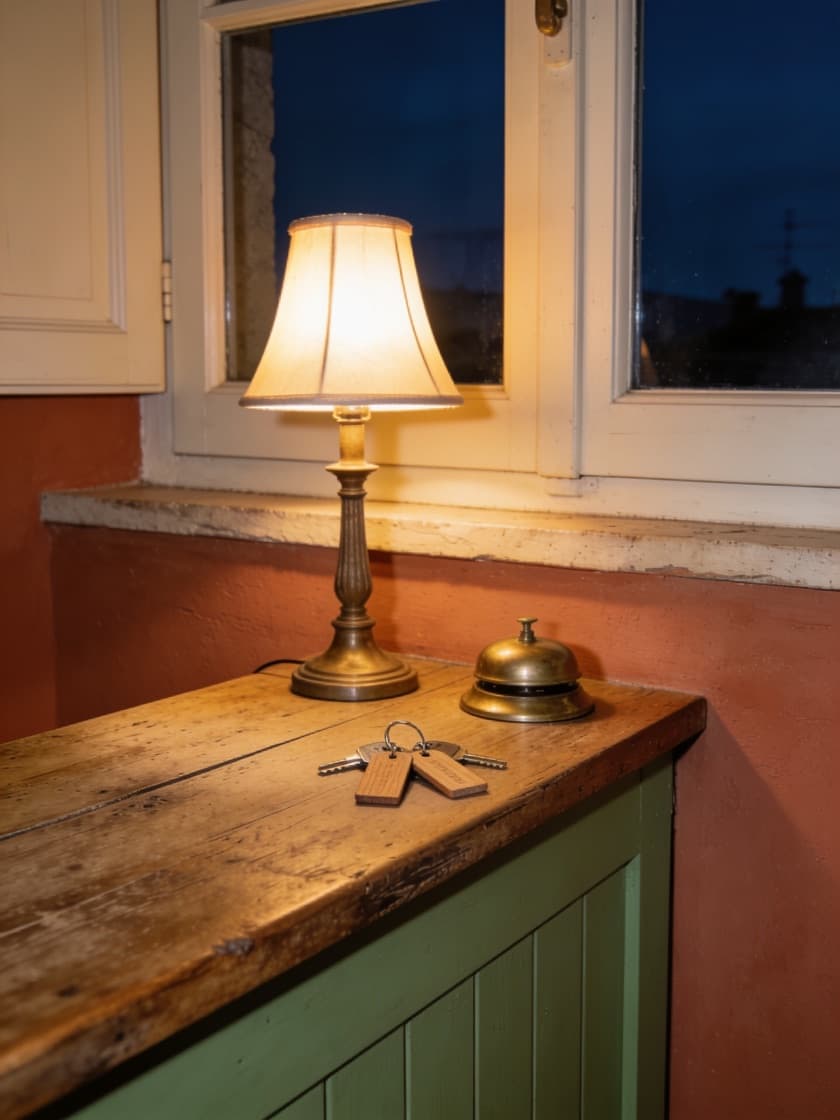 La reception di un B&B di notte: kallmy risponde anche quando non c'è nessuno
